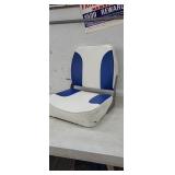 Folding Boat Seat,  Blue & White*has some