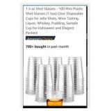 NEW 100 Ct - 1.5oz Plastic Shot Glasses