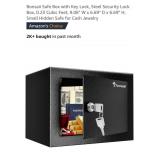 Safe Box w/ Key Lock, 9.06" W x 6.69" D x 6.69"