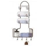 NEW Multi-Purpose Wall Shelf w/ Hooks ï¿½ Metal,