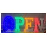 Led open sign, Selling As-is- Has visual damage.