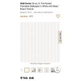 56 sq. ft. Bead Board Texture Wallpaper in White,