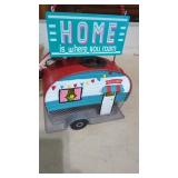 New Solar Camping Trailer Bird Feeder.  Lights up