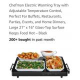 (New) Chefman Family- Sized Glass Top Warming