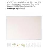 24" x 36" Large Linen/Cork Board w/ White