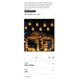 21Ft Solar String Lights, Flickering Flame/Warm