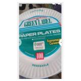 100 Green Label Paper Plates Eco Friendly,