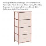Storage Organizer w/ 4 Fabric Drawers- Light