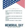 CLOSED MONDAY MAY 26th - MEMORIAL DAY