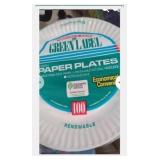100 Green Label Paper Plates Eco Friendly,