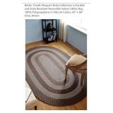 NEW 42" x 66" Oval Braided Area Rug, Reversible,