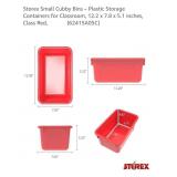 4 Pk Small Cubby Bins, Red, 12.2" x 7.8" x