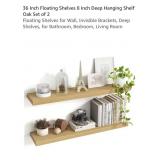 Set of 2 - 36" Floating Shelves, 8" Deep,