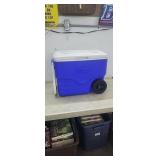 40 Qt Coleman Cooler w/ Wheels, Blue &