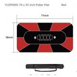 NEW 70" x 35" Poker Mat w/ Non-Slip Bottom,  Red