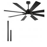 62 Inch Outdoor Ceiling Fan with Light, Black