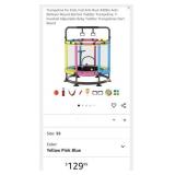 NEW 55" Kids Trampoline & Accessories, Blue,