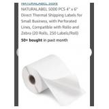(500) Direct Thermal Shipping Labels ( 250 per