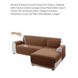 NEW L Shaped Sofa Cover, Brown, Large