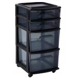 New  4 Drawer Clear Plastic Storage Organizer