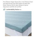 New- Firm Mattress Topper Queen Size, 3 Inch