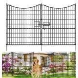 New 18 Panels No Dig Decorative Fence with Gate,