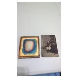 Antique Tin type Photo & Old Frame with Old