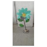 36" Tall Metal Flower Yard Decoration with metal