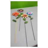 4 New Garden Stakes Flowers