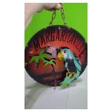 Round Metal Margaritaville Hanging Decor. 3D.