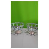 2 New Metal Table Decor (10.4" Round X7" Fruit