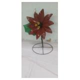 Metal Flower  Yard Decoration (18" tall ) Red