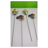 4 New Garden Stakes Wind SPinners