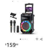 New Karaoke Machine with 2 Wireless Microphones,