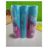 3 Cans (11oz)  Rave 4x Mega Hold Hair Spray