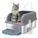 New Enclosed Stainless Steel Cat Litter Box with
