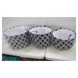 3 New Cloth Baskets  18" 16" 14"