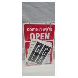 New Business Hours And Open / Closed Door Sign,