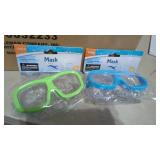 2 New childs Swim Masks For ages 4+. Blue & Green