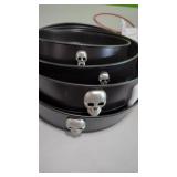 4 PC  New Metal Trays With Skulls.   Graduating