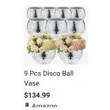 New 9 Pc Disco Ball Vase,Glass Disco Ball Vases,