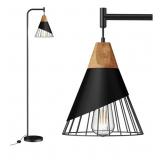 New  Industrial Style  Lamp with Wood & Black