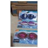 3 Adult Cool Swim Goggles  3 Different Colors.