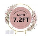 Round Backdrop Stand 7.2FT Arch Balloon Golden