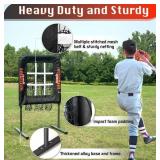 9 Hole Pitching Net with Strike Zone, Baseball