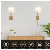 2 New Battery Operated Wall Sconce Rechargeable