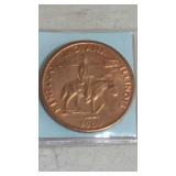 1969 Abraham Lincoln Heritage Trail Copper Medal