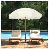 New  7ft Patio Beach Umbrella with Fringe, Tassel