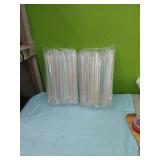 (100) 7.5" Poly Wrapped Striped Straws