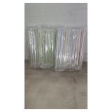 (100)   7.5" Striped Poly Wrapped Plastic Straws